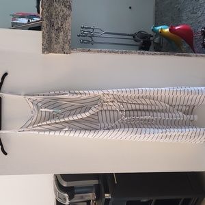 Market & Spruce Spaghetti Strap, Tie Waist, Wrap Dress, White Black Stripes XLP